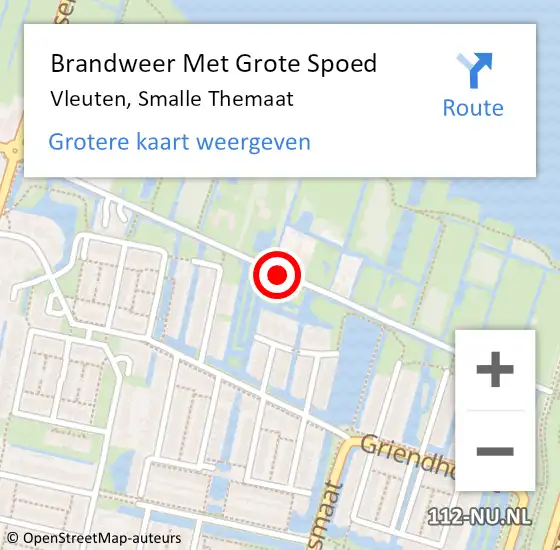 Locatie op kaart van de 112 melding: Brandweer Met Grote Spoed Naar Vleuten, Smalle Themaat op 20 augustus 2018 14:52