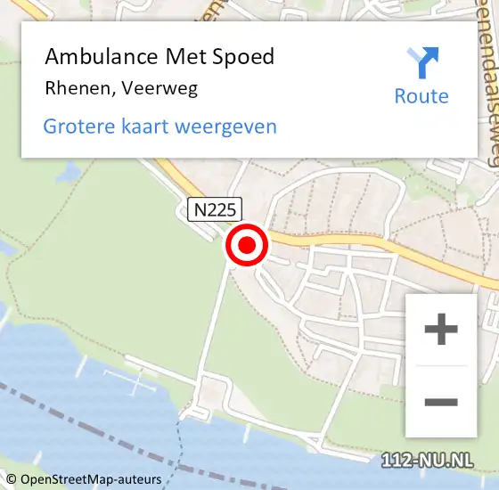 Locatie op kaart van de 112 melding: Ambulance Met Spoed Naar Rhenen, Veerweg op 20 augustus 2018 15:32