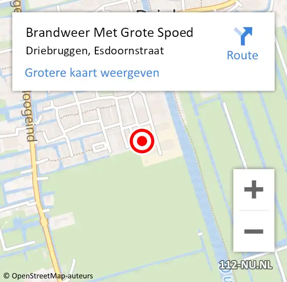 Locatie op kaart van de 112 melding: Brandweer Met Grote Spoed Naar Driebruggen, Esdoornstraat op 6 maart 2014 15:07