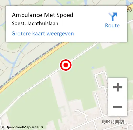 Locatie op kaart van de 112 melding: Ambulance Met Spoed Naar Soest, Jachthuislaan op 20 augustus 2018 20:03