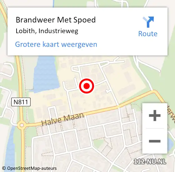 Locatie op kaart van de 112 melding: Brandweer Met Spoed Naar Lobith, Industrieweg op 20 augustus 2018 20:11