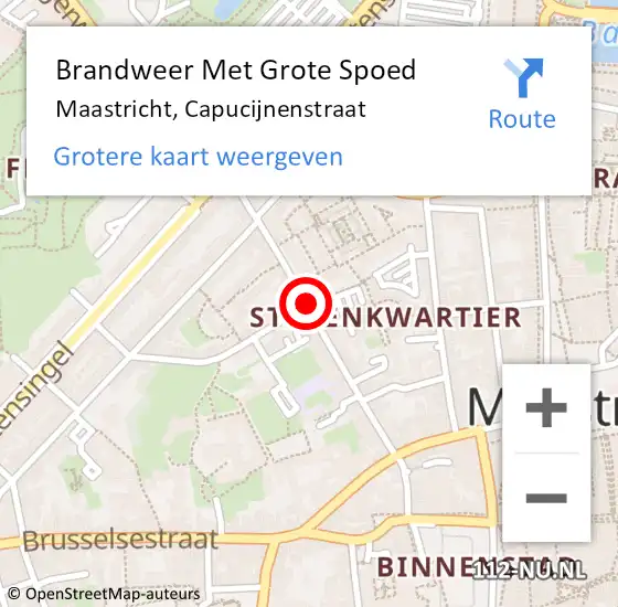 Locatie op kaart van de 112 melding: Brandweer Met Grote Spoed Naar Maastricht, Capucijnenstraat op 20 augustus 2018 21:03