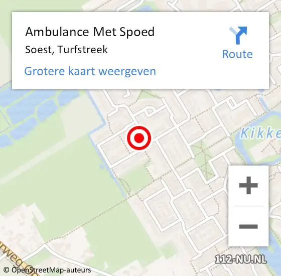 Locatie op kaart van de 112 melding: Ambulance Met Spoed Naar Soest, Turfstreek op 20 augustus 2018 21:57