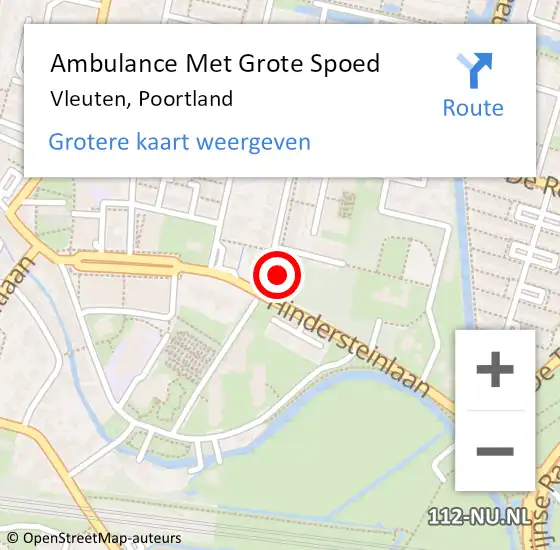 Locatie op kaart van de 112 melding: Ambulance Met Grote Spoed Naar Vleuten, Poortland op 20 augustus 2018 22:33