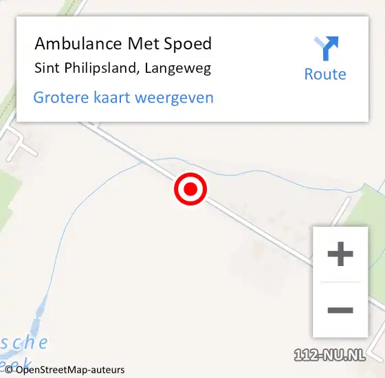 Locatie op kaart van de 112 melding: Ambulance Met Spoed Naar Sint Philipsland, Langeweg op 20 augustus 2018 22:36