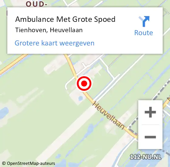 Locatie op kaart van de 112 melding: Ambulance Met Grote Spoed Naar Tienhoven, Heuvellaan op 20 augustus 2018 23:16