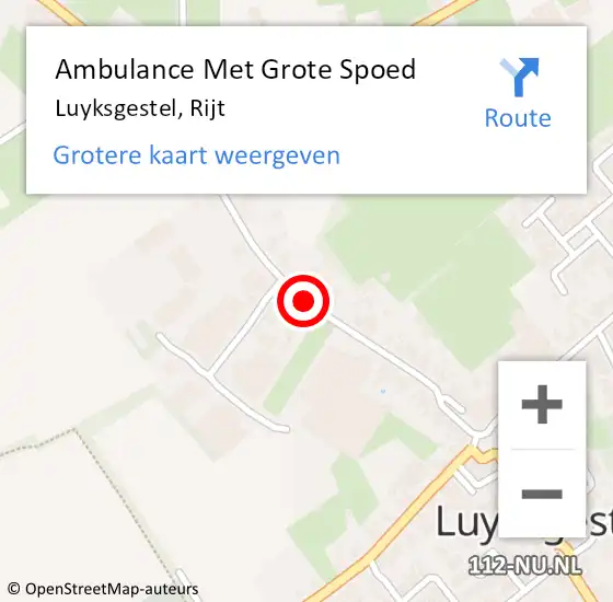 Locatie op kaart van de 112 melding: Ambulance Met Grote Spoed Naar Luyksgestel, Rijt op 21 augustus 2018 00:15