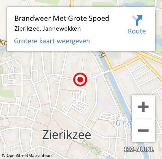 Locatie op kaart van de 112 melding: Brandweer Met Grote Spoed Naar Zierikzee, Jannewekken op 21 augustus 2018 00:33