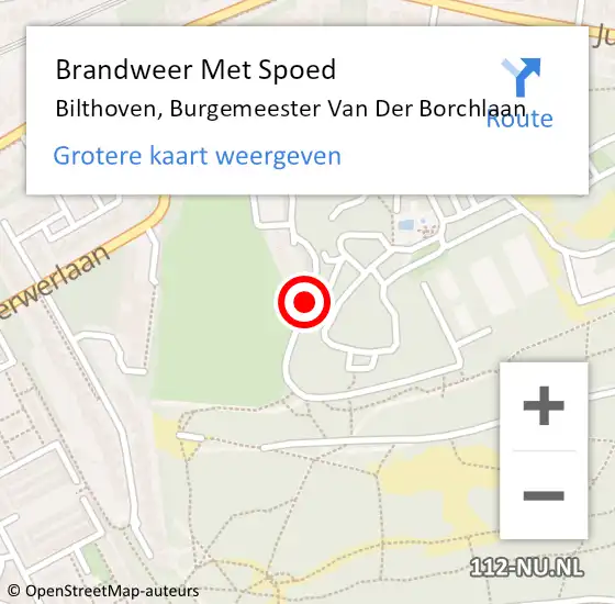 Locatie op kaart van de 112 melding: Brandweer Met Spoed Naar Bilthoven, Burgemeester Van Der Borchlaan op 21 augustus 2018 00:39