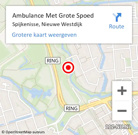 Locatie op kaart van de 112 melding: Ambulance Met Grote Spoed Naar Spijkenisse, Nieuwe Westdijk op 21 augustus 2018 01:34