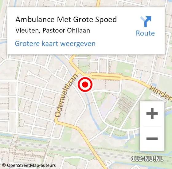 Locatie op kaart van de 112 melding: Ambulance Met Grote Spoed Naar Vleuten, Pastoor Ohllaan op 21 augustus 2018 02:47