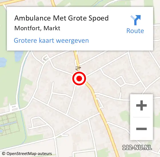 Locatie op kaart van de 112 melding: Ambulance Met Grote Spoed Naar Montfort, Markt op 21 augustus 2018 03:38