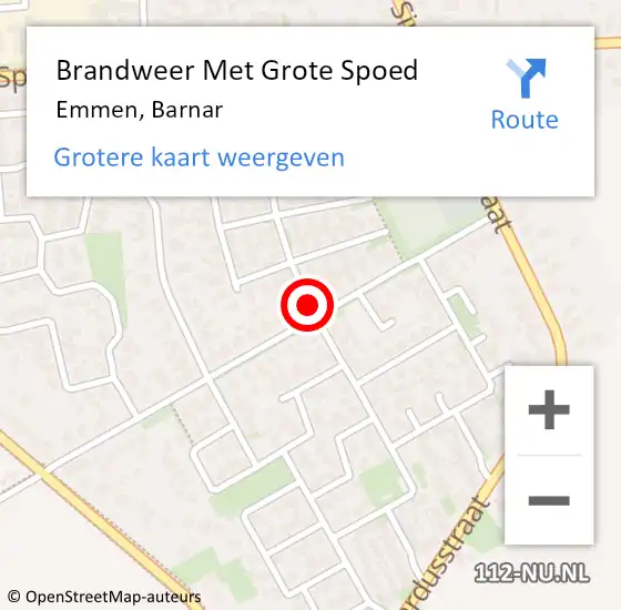 Locatie op kaart van de 112 melding: Brandweer Met Grote Spoed Naar Emmen, Barnar op 21 augustus 2018 04:31