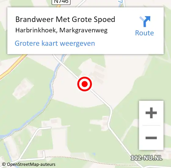 Locatie op kaart van de 112 melding: Brandweer Met Grote Spoed Naar Harbrinkhoek, Markgravenweg op 6 maart 2014 15:38