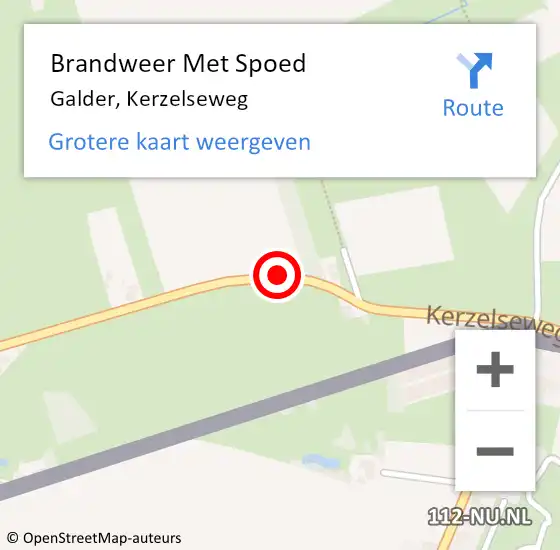 Locatie op kaart van de 112 melding: Brandweer Met Spoed Naar Galder, Kerzelseweg op 21 augustus 2018 07:40