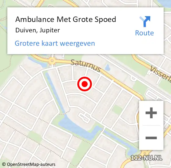 Locatie op kaart van de 112 melding: Ambulance Met Grote Spoed Naar Duiven, Jupiter op 21 augustus 2018 07:45