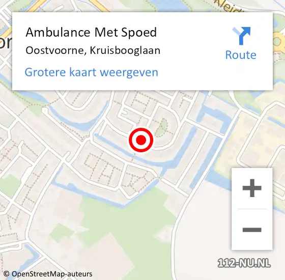Locatie op kaart van de 112 melding: Ambulance Met Spoed Naar Oostvoorne, Kruisbooglaan op 21 augustus 2018 07:51