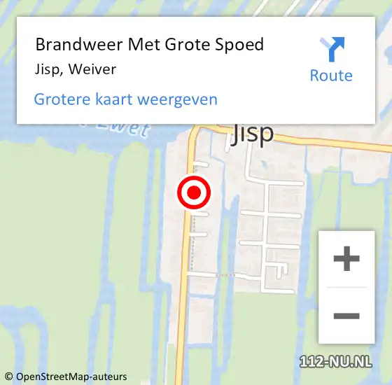 Locatie op kaart van de 112 melding: Brandweer Met Grote Spoed Naar Jisp, Weiver op 21 augustus 2018 08:17