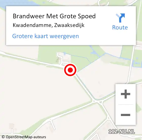Locatie op kaart van de 112 melding: Brandweer Met Grote Spoed Naar Kwadendamme, Zwaaksedijk op 21 augustus 2018 11:20