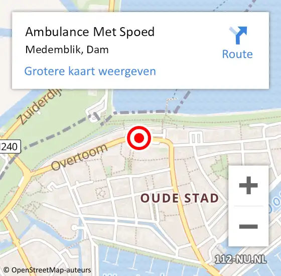 Locatie op kaart van de 112 melding: Ambulance Met Spoed Naar Medemblik, Dam op 21 augustus 2018 12:41