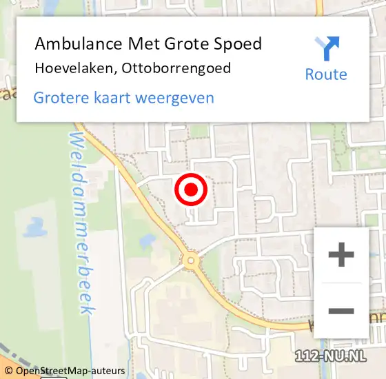 Locatie op kaart van de 112 melding: Ambulance Met Grote Spoed Naar Hoevelaken, Ottoborrengoed op 21 augustus 2018 13:03