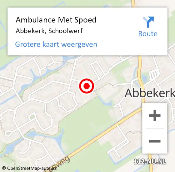 Locatie op kaart van de 112 melding: Ambulance Met Spoed Naar Abbekerk, Schoolwerf op 21 augustus 2018 13:26