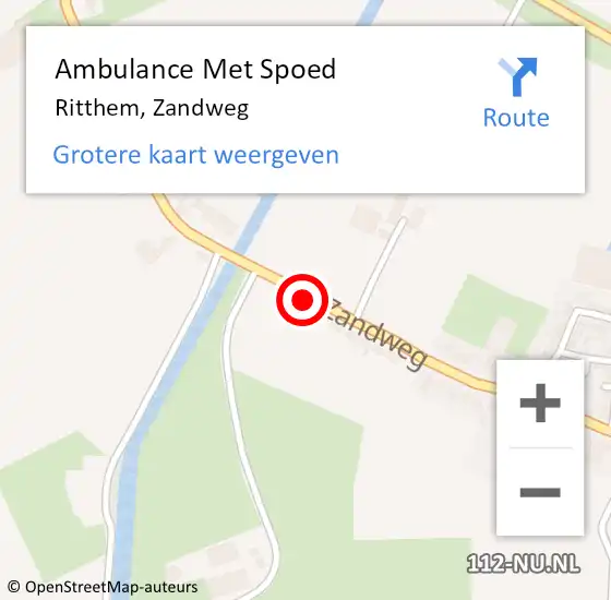 Locatie op kaart van de 112 melding: Ambulance Met Spoed Naar Ritthem, Zandweg op 21 augustus 2018 13:55