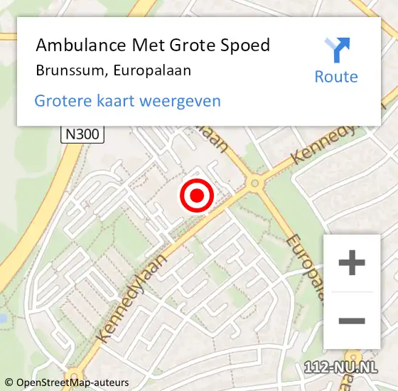 Locatie op kaart van de 112 melding: Ambulance Met Grote Spoed Naar Brunssum, Europalaan op 21 augustus 2018 14:01