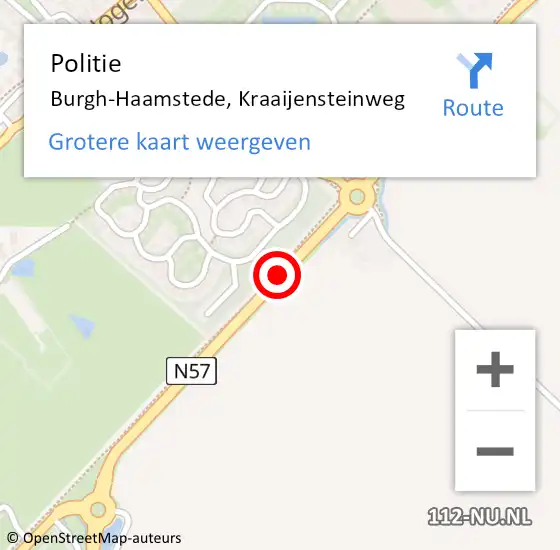 Locatie op kaart van de 112 melding: Politie Burgh-Haamstede, Kraaijensteinweg op 21 augustus 2018 14:35