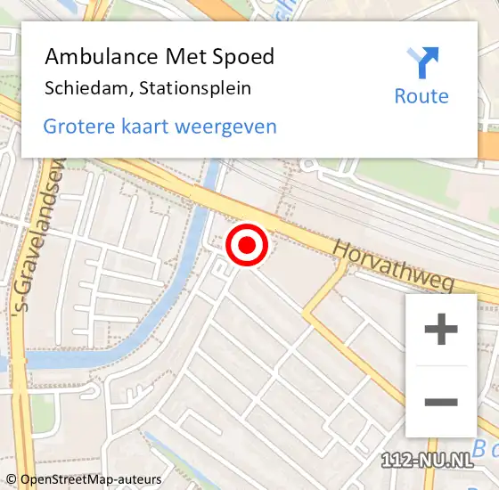 Locatie op kaart van de 112 melding: Ambulance Met Spoed Naar Schiedam, Stationsplein op 21 augustus 2018 15:30