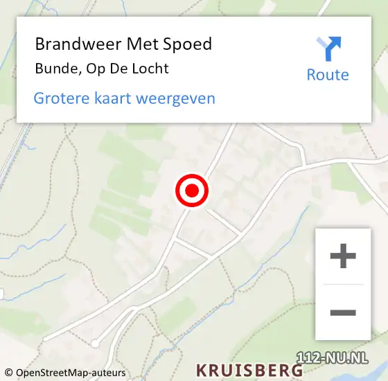 Locatie op kaart van de 112 melding: Brandweer Met Spoed Naar Bunde, Op De Locht op 21 augustus 2018 16:05