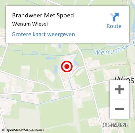 Locatie op kaart van de 112 melding: Brandweer Met Spoed Naar Wenum Wiesel op 21 augustus 2018 16:26