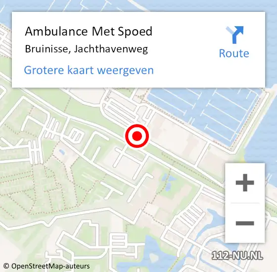 Locatie op kaart van de 112 melding: Ambulance Met Spoed Naar Bruinisse, Jachthavenweg op 21 augustus 2018 16:52