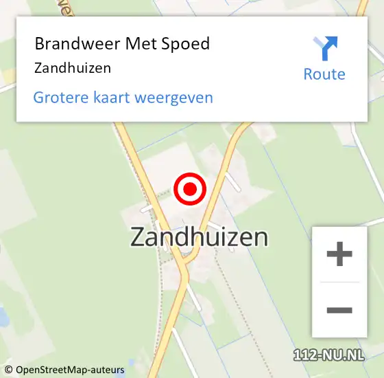 Locatie op kaart van de 112 melding: Brandweer Met Spoed Naar Zandhuizen op 21 augustus 2018 18:43