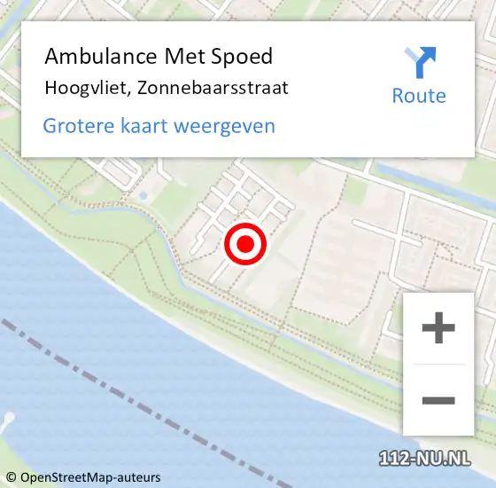 Locatie op kaart van de 112 melding: Ambulance Met Spoed Naar Hoogvliet, Zonnebaarsstraat op 21 augustus 2018 19:36