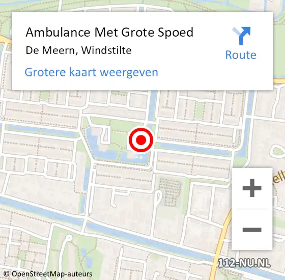 Locatie op kaart van de 112 melding: Ambulance Met Grote Spoed Naar De Meern, Windstilte op 21 augustus 2018 19:48