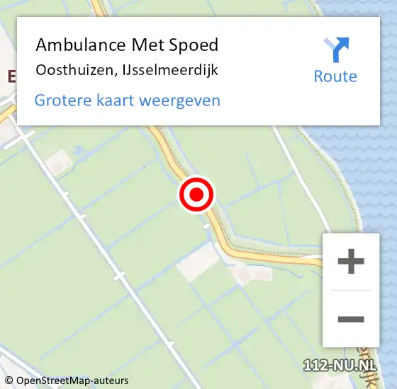 Locatie op kaart van de 112 melding: Ambulance Met Spoed Naar Oosthuizen, IJsselmeerdijk op 21 augustus 2018 20:12