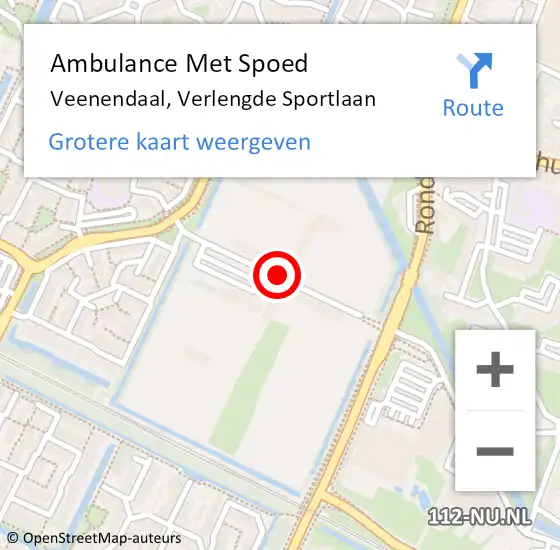 Locatie op kaart van de 112 melding: Ambulance Met Spoed Naar Veenendaal, Verlengde Sportlaan op 21 augustus 2018 21:07