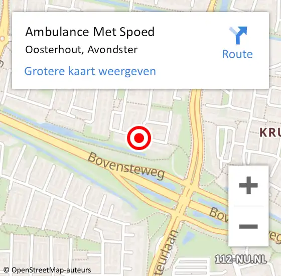 Locatie op kaart van de 112 melding: Ambulance Met Spoed Naar Oosterhout, Avondster op 22 augustus 2018 00:23