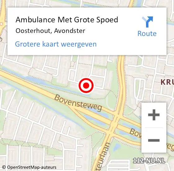 Locatie op kaart van de 112 melding: Ambulance Met Grote Spoed Naar Oosterhout, Avondster op 22 augustus 2018 00:24