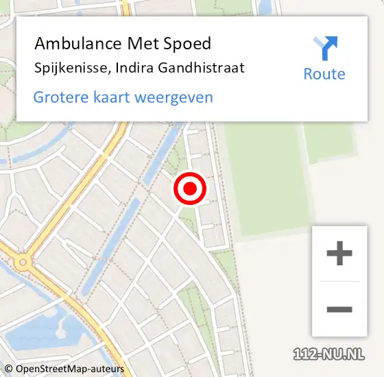 Locatie op kaart van de 112 melding: Ambulance Met Spoed Naar Spijkenisse, Indira Gandhistraat op 22 augustus 2018 02:25