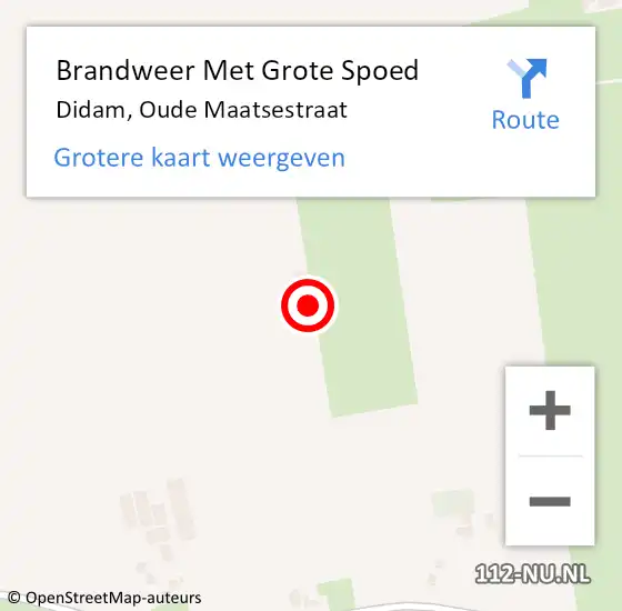 Locatie op kaart van de 112 melding: Brandweer Met Grote Spoed Naar Didam, Oude Maatsestraat op 22 augustus 2018 05:47
