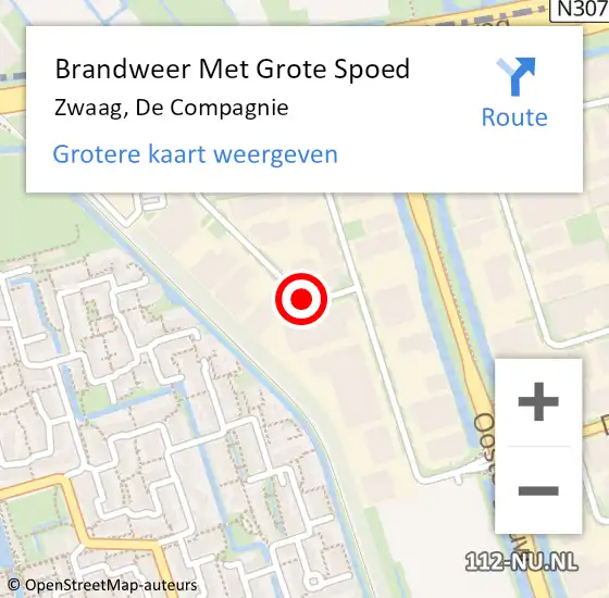 Locatie op kaart van de 112 melding: Brandweer Met Grote Spoed Naar Zwaag, De Compagnie op 22 augustus 2018 08:19