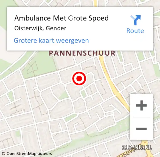 Locatie op kaart van de 112 melding: Ambulance Met Grote Spoed Naar Oisterwijk, Gender op 22 augustus 2018 10:25