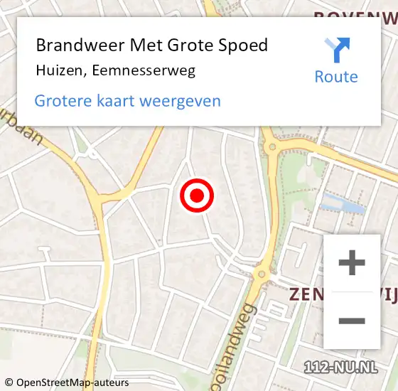 Locatie op kaart van de 112 melding: Brandweer Met Grote Spoed Naar Huizen, Eemnesserweg op 22 augustus 2018 11:57