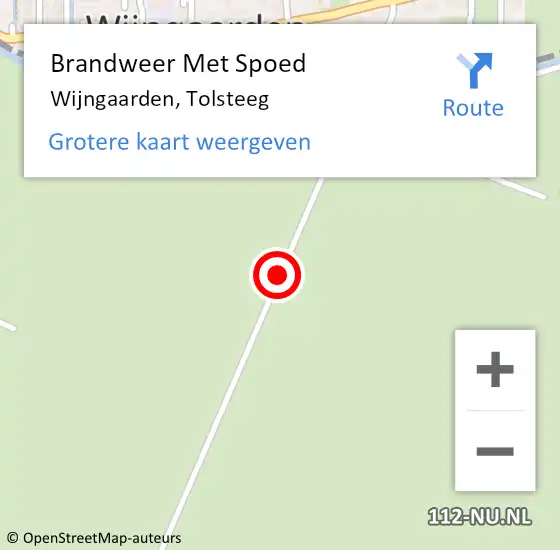 Locatie op kaart van de 112 melding: Brandweer Met Spoed Naar Wijngaarden, Tolsteeg op 22 augustus 2018 14:12