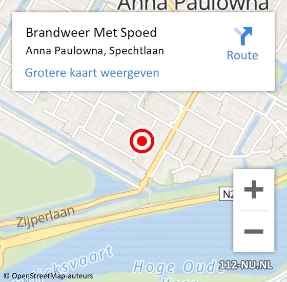 Locatie op kaart van de 112 melding: Brandweer Met Spoed Naar Anna Paulowna, Spechtlaan op 6 maart 2014 18:11