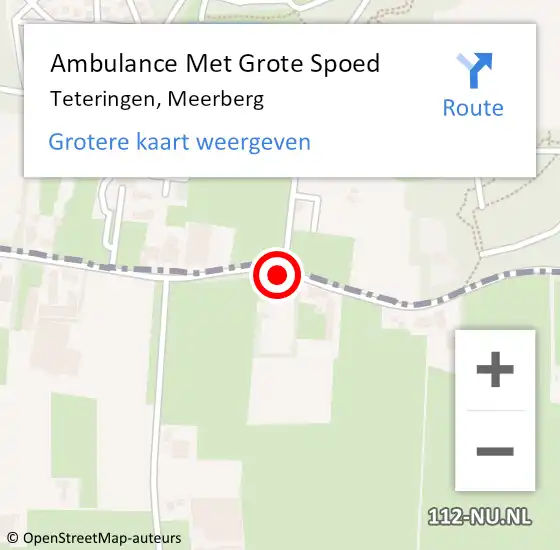 Locatie op kaart van de 112 melding: Ambulance Met Grote Spoed Naar Teteringen, Meerberg op 22 augustus 2018 17:01