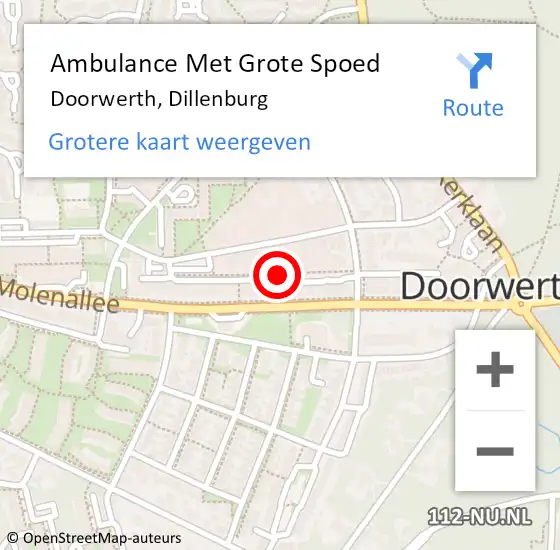 Locatie op kaart van de 112 melding: Ambulance Met Grote Spoed Naar Doorwerth, Dillenburg op 22 augustus 2018 17:45
