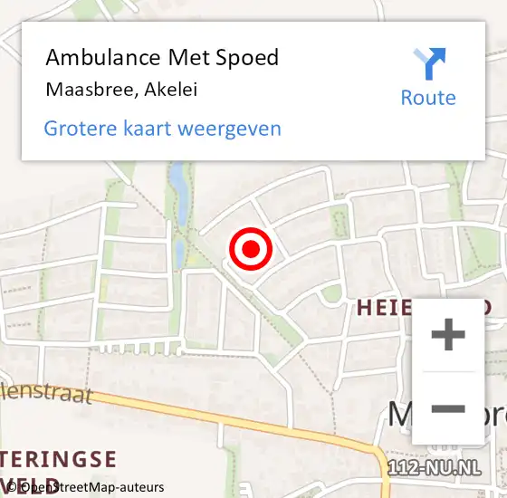 Locatie op kaart van de 112 melding: Ambulance Met Spoed Naar Maasbree, Akelei op 24 september 2013 15:05